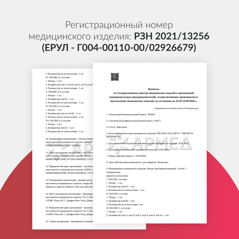Матрас противопролежневый ячеистый Армед DGC001-1 <span>Без функции статик</span>